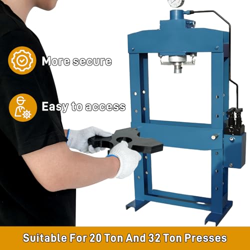 2 Pack Hydraulic Press Plates, 7" x 7" x 1" H Frame Thickened Arbor Press Plate, 20 Ton and 32 Ton Shop Metal Press Plates with 5 Notch