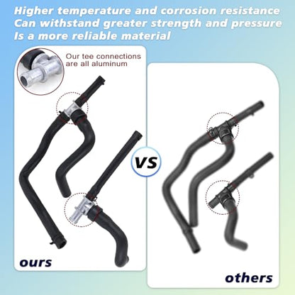Heater Hose With TEE Supply-Return Compatible With 2008-2020 Dodge Journey 2.4VVT Heater Hose Set Replace#5058437AK 5058437AI 5058437AD(2PCS)