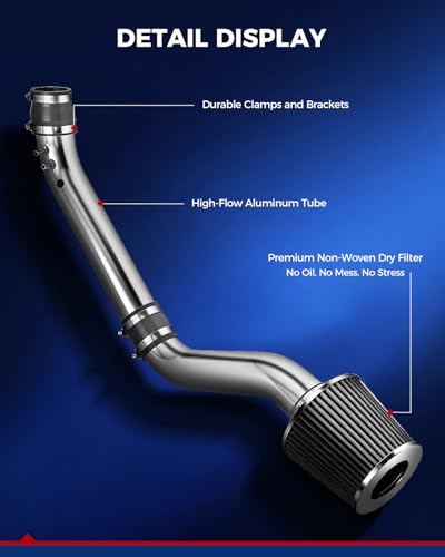 KAX 2.75" Cold Air Intake Kit Fit for 1999-2000 Honda Civic EX/HX/Si, Black - color: Red, size: 1999-2000 Honda Civic EX/HX/Si
