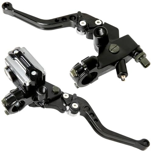Seentech Universal 7/8” 22mm Motorcycle Brake Master Cylinder & Clutch Lever CNC Left and Right Set for 50cc–300cc Bikes, Fits Honda Yamaha Kawasaki Suzuki Dirt Bike ATV