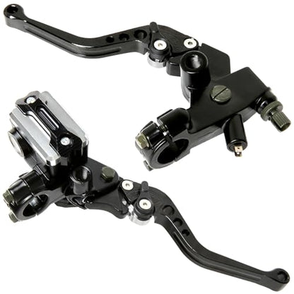 Seentech Universal 7/8” 22mm Motorcycle Brake Master Cylinder & Clutch Lever CNC Left and Right Set for 50cc–300cc Bikes, Fits Honda Yamaha Kawasaki Suzuki Dirt Bike ATV