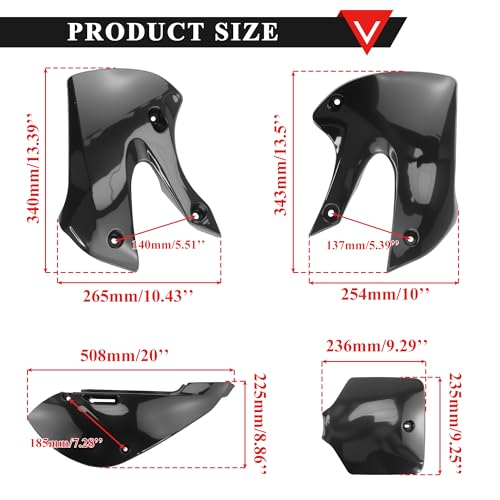 PRO BAT 7 PCs Plastic Fender Complete Kit - color: Black Plastic Fender Kit