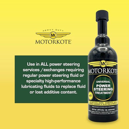 MotorKote Universal Power Steering Treatment | Full Synthetic Fluid | Prevents Wear & Corrosion | Compatible with All Systems | 16 Fl oz., 6-Pack