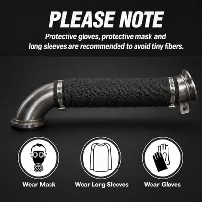 Automotive Exhaust Header Wrap Kit, 2 in x 50 ft, Black - color: Black, size: 2 in x 50 ft