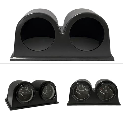 Black Universal 2" 52mm Double 2 Hole Dash Gauge Console Dashboard Pod Holder - size: 2 holes