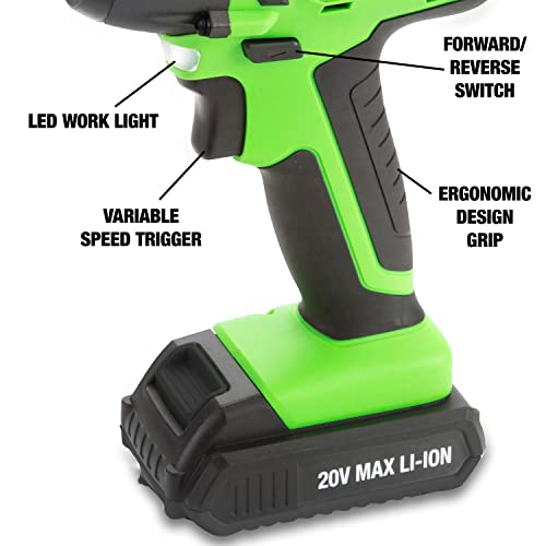 OEMTOOLS 24661 3/8" Cordless Impact Wrench, 20V Battery, 240 Ft/Lb Nut-Busting Torque, Variable Speed With Electric Brake