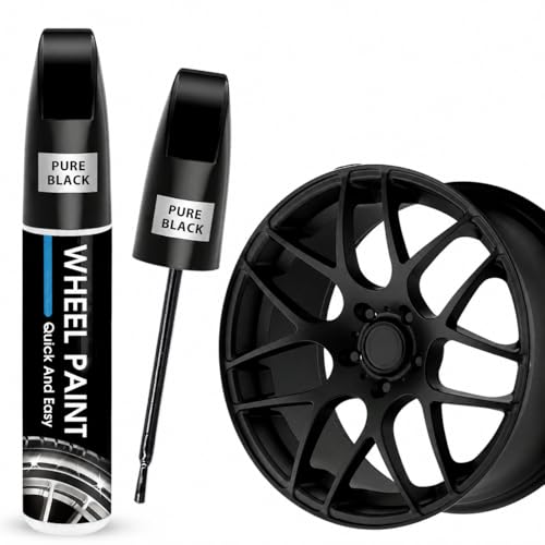 Pure Black Rim Touch Up Paint - Wheel Scratch Repair Kit for Curb Rash & Scratches, Quick and Easy Rim Paint for Wheel Repair, Universal Pure Black - color: Pure Black