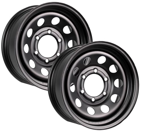 eCustomrim 2-Pack Trailer Wheel 15X6 15 Inch 6 Lug On 5.5 Black Modular Rim