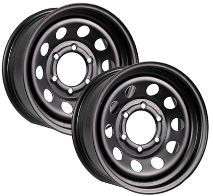 eCustomrim 2-Pack Trailer Wheel 15X6 15 Inch 6 Lug On 5.5 Black Modular Rim