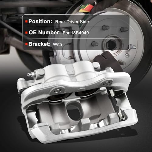 cciyu Rear Left Disc Brake Caliper Assembly w/Bracket 18B4940 - size: Rear Left[18B4940]