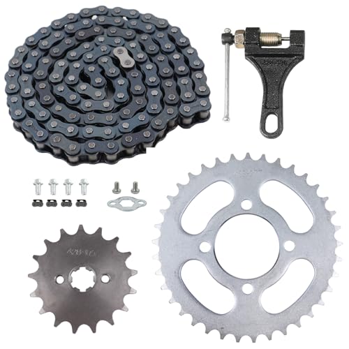 428 Chain and Sprocket Kit,37 Tooth Rear Chain Sprocket ID 52mm for 50CC 70CC 90CC 110CC 125CC 250CC Pit Dirt Bike ATV Quad Bike Motorcycle