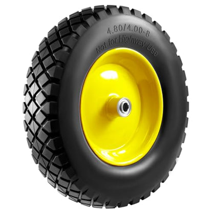 4.80/4.00-8 Wheelbarrow Tire and Wheel 16" Flat Free Solid Hand Truck