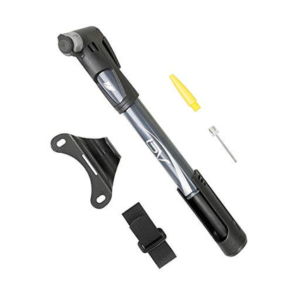 BV Mini Bike Pump Portable Frame Pump, Shock Pump for Bike Shock, Air Ball Pump Inflator with Ball Pump Needles, Mini Pump Fits Presta & Schrader- Smart Valve