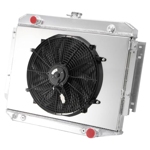 4 ROW Radiator+Shroud Fan Replacement for 1971-1979 Dodge D100 D150 D200 W100 W150 Truck Radiators