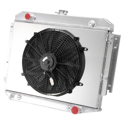 4 ROW Radiator+Shroud Fan Replacement for 1971-1979 Dodge D100 D150 D200 W100 W150 Truck Radiators