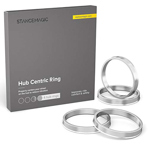 STANCEMAGIC Hubcentric Rings (Pack of 4) - 60.1mm ID to 72.6mm OD - Silver Aluminum Hubrings - Only Fits 60.1mm Vehicle Hubs and 72.6mm Wheel Centerbore - Compatible with Toyota and Lexus vehicles - size: 60.1mm ID to 72.6mm OD