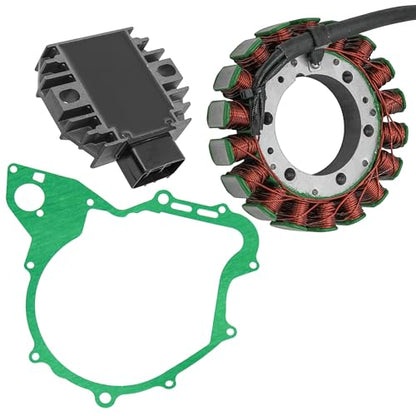 Caltric Stator and Regulator Rectifier with Gasket Compatible With Yamaha V-Star 650 Classic Xvs650 1998-2000