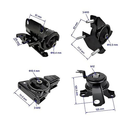 4PCS Engine Motor Transmission Mount Set Compatible with Corolla and Prizm - size: 1998-2002 Corolla 1.8L Auto