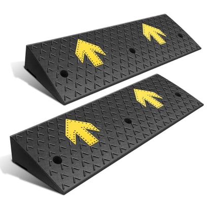 DNA Motoring 2pcs 4.5" Rise Rubber Arrow Curb Ramp Heavy Duty Loading Threshold Ramp 37.4" W x 11.8" D x 4.5" H for Loading Dock, Warehouse, Motorcycles, Cars, TOOLS-00650 - style: 4.5 in 2pcs w/Arrow