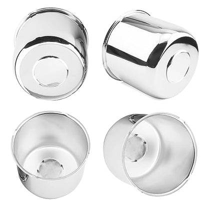 4Pcs 4.90 inch Trailer Wheel Center Caps Push Through Fit 4.88-4.9in Center Bore Truck Trailer RV SUV Wheels Rims, Steel Chrome Hub Covers - color: Chrome Silver, size: 4.9in Hub Hole, 4.33in Tall