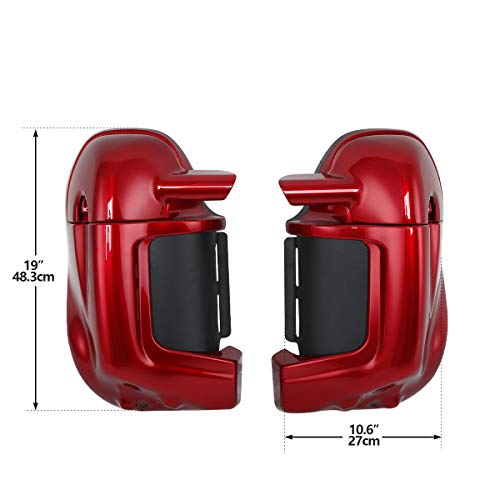 XFMT Lower Fairing Motorcycle Lower Vented Leg Fairing with Glove Box Fit For 1983-2013 Harley Touring Road King Street Glide Electra Glide Ultra Classic, Red - color: Red For Harley Touring '83-'13