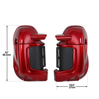 XFMT Lower Fairing Motorcycle Lower Vented Leg Fairing with Glove Box Fit For 1983-2013 Harley Touring Road King Street Glide Electra Glide Ultra Classic, Red - color: Red For Harley Touring '83-'13