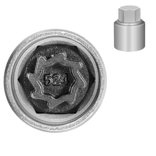 524 Wheel Locking Nut Key for VW, Socket Adapter (OD 28mm-ID 25mm) - size: Socket 524