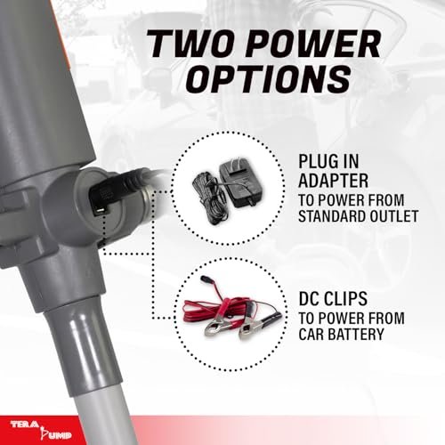 TERA PUMP 3rd Gen. Fuel Transfer Pump w/Quick Flow Control Nozzle - style: 8.2 ft Pump (3 Pwr Options)