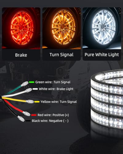 15" Three Rows Double Sided Wheel Lights RGBW LED Wheel Ring Lights - size: 15.5inch