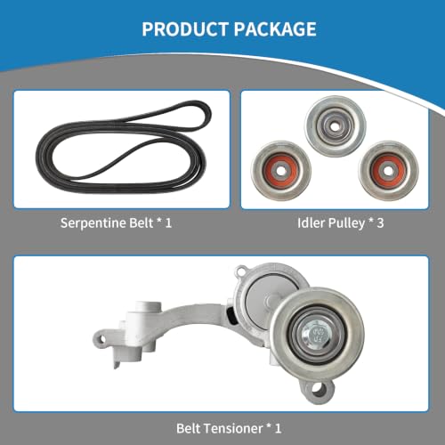 38411 Engine Belt Tensioner Serpentine Belt Drive Idler Pulley Kit - size: 90K-38411