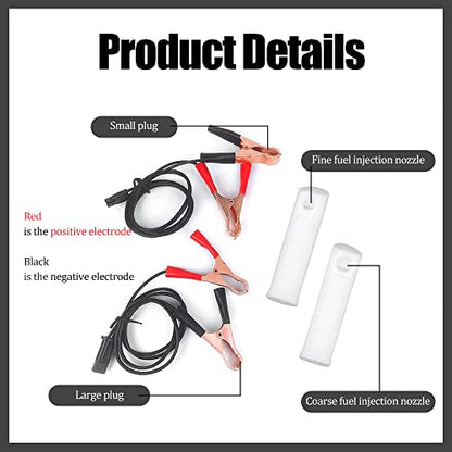 HAOBO Fuel Injector Cleaner Kit, Universal Fuel Injector Flush Cleaner Adapter DIY Cleaning Tool Kit with Test Lead, Car Accessories for 12-24V Auto Car Diesel Gas Fuel Injector