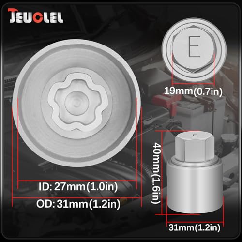 Type E Wheel Locking Nut Key for Land Rover, Lug Nut Removal Tool - size: Socket E