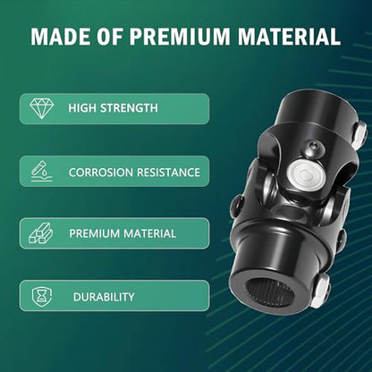 5/8" -36 Spline x 3/4" DD Universal U Joint for Steering Shaft - color: Black, size: 3/4" DD x 5/8" -36 Spline