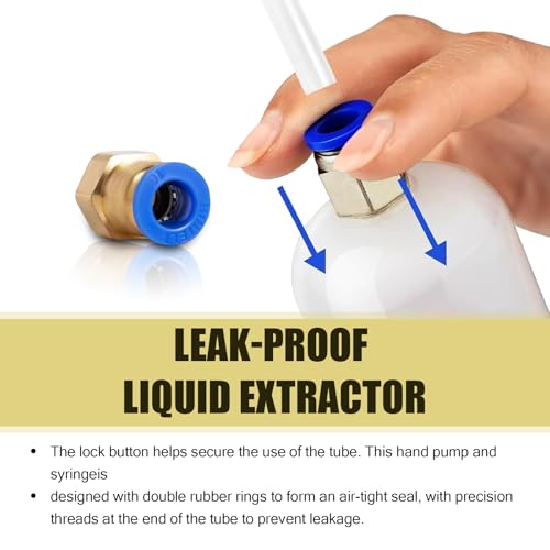 Car Power Steering Fluid Extractor, 200 CC Car Fluid Extractor Pump, Brake Fluid Change Pump Hose Accessories, Universal for Most Cars (Transparent)