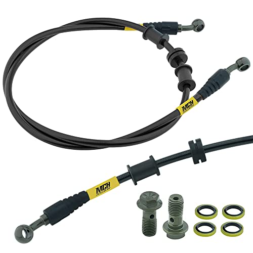 Black Motorcycle Hydraulic Brake Line Oil Hose Pipe - Braided Steel Brake Clutch Oil Pipe for ATV Motorcycle Motocross Pit Dirt Street Racing Bike 400mm - size: 400mm