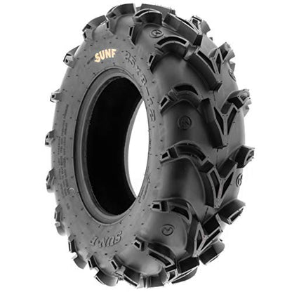 Pair of 2 SunF A050 AT 25x8-12 ATV UTV Deep Mud Terrain Tires, 6 PR, Tubeless - size: 25x8-12