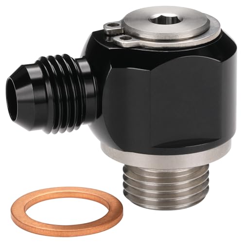 6AN Male Flare Banjo to M16x1.5 Stainless Steel Banjo Bolt Assembly Fitting Adapter Black - size: 6AN to M16x1.5