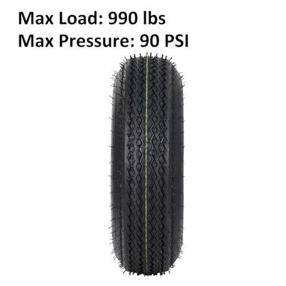 Garvee 2-Pack 4.80-12 Trailer Tires on 12” White Rims, 4 Lug on 4” Bolt Pattern, Load Range C 6PR, 990 lbs, Bias Ply Pre-Mounted for Utility/Boat/Camper Trailers - size: 4.80-12, style: 4 Lug