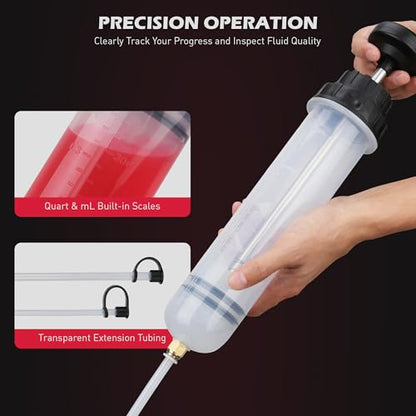 SEDY 500CC Fluid Extractor, Multi-Purpose Oil Syringe, Oil Suction Pump, Manual Extraction and Filling Pump, Automotive Oil Syringe(17.6 Oz./0.45 Qt./500 CC) - style: 500CC