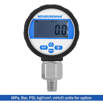 MEASUREMAN 10000PSI Digital Hydraulic Pressure Test Coupling Kit, 63-Inch Hose, G1/8 & Caterpillar Connectors, 0.4% Accuracy, 1/4’’ NPT Gauge for Excavators and Industrial Systems