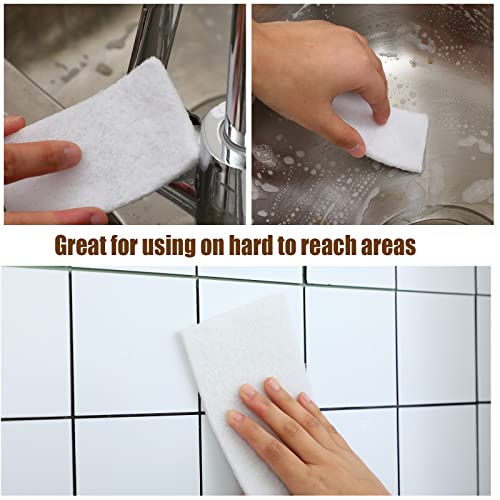 Hoolerry White Scrub Pads Non Scratch Multi Surface,4 X 6 Inch,White - size: 4 x 6 Inch