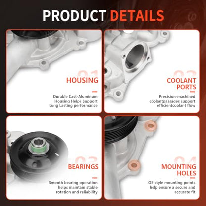 AW6341 Engine Water Pump Kit for Ram 1500 2500 3500 5.7L - size: AW6341