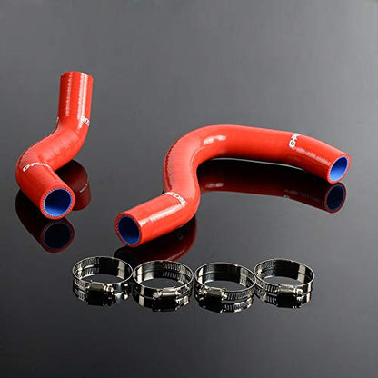 PIT66 Silicone Radiator Hose Kit Fit Honda Civic 2002-2005 - color: Red