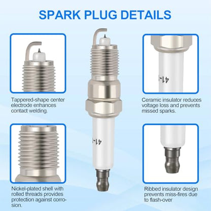 Iridium Spark Plugs Bujias Compatible with Chevy Silverado 1500 1999-2009 for Tahoe 2008 Compatible with GMC Sierra 1500 1999-2008 for Yukon 2003-2008 Replaces 41-962 19299585 12192192 AP5245 Set of 8 - style: 41-962