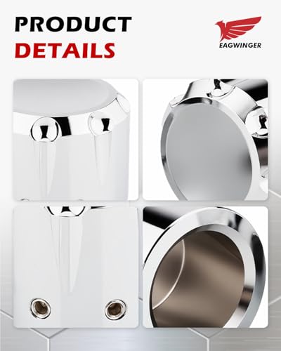 Front Axle Nut Covers CNC Black Chrome Caps Compatible with Harley Davidson Road Glide Sportster Softail Touring Dyna Trike Road King Iron 883 Fat Boy 2002-2024 (Chrome) - color: Chrome