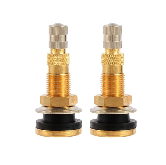 2 Piece TR618A Metal Valve Stems for Agricultural Equipment. Fits 0.618''+0.0157'' Valve Hole Dia, Length 1.99'', Brass Colour - size: TR618A 2pcs