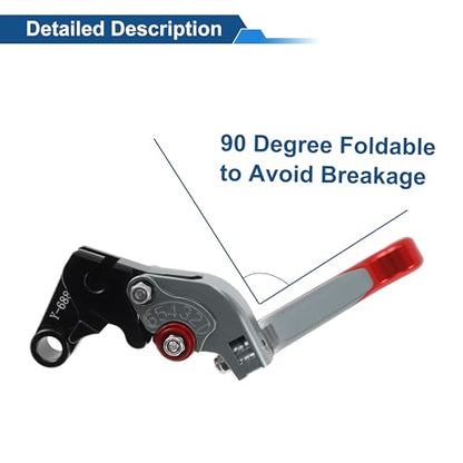 Short/Long Brake Clutch Levers for Yamaha YZF-R7 21-25 Titanium - color: Titanium Handle Red End
