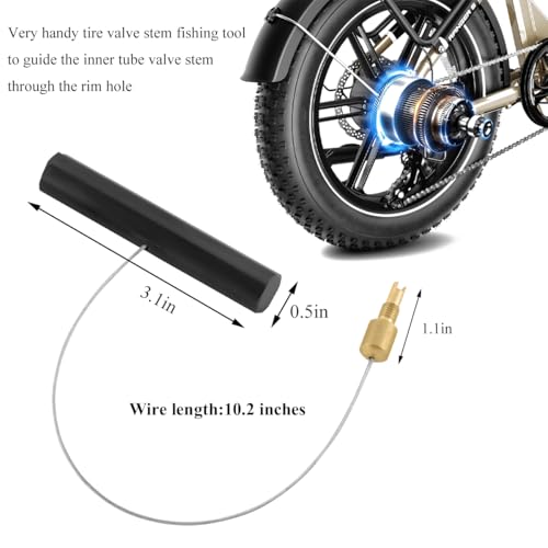 Valve Stem Puller, Tire Repair Fishing Tool Puller with Valve Core Remover, Lightweight Steel Wire Tool for Installing Inner Tubes Rim Locks & Tires on Dirt Bike Motorcycle (Black) - color: Black