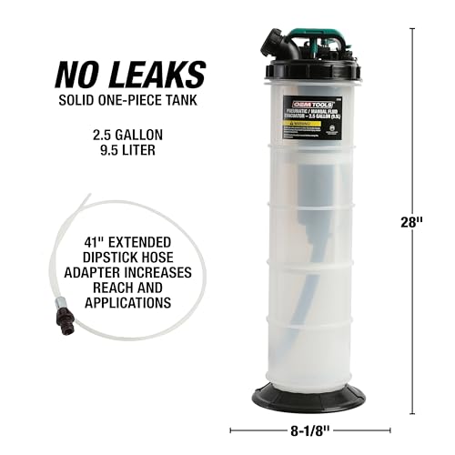 OEMTOOLS 24938 Pneumatic/Manual Fluid Extractor, 9.5L Oil Extractor Pump - size: 9.5 Liter