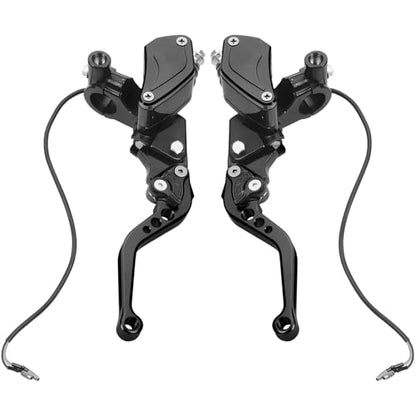7/8" 22mm Motorcycle Brake Lever Clutch Master Cylinder Lever Set - color: Black